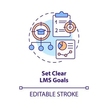 Set clear lms goals concept icon 스톡 일러스트