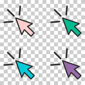 Set of Click arrow mouse icon, web button cursor. Digital design vector illus Stock Illustration