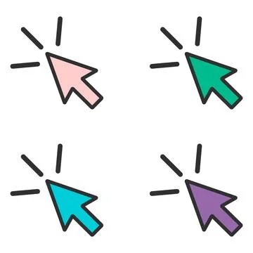 Set of Click arrow mouse icon, web button cursor. Digital design vector illus Illustrazione stock