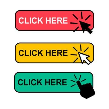 Set of Click here web button, internet flat pointer design, press link vector Illustrazione stock