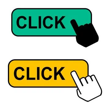 Set of Click here web button, internet flat pointer design, press link vector Stock Illustration