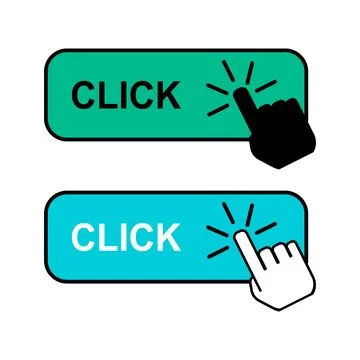 Set of Click here web button, internet flat pointer design, press link vector Illustrazione stock
