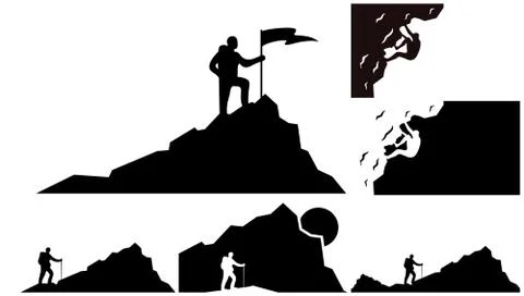 Set of Climber background vector template. Outdoor banner template Stock Illustration