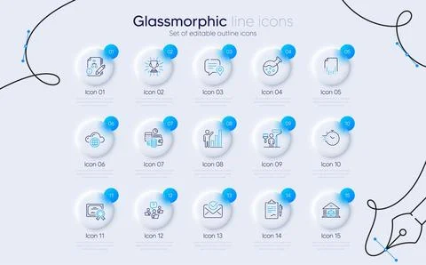 Set of Clipboard, Painter and Teamwork question line icons for web app Stock Illustration