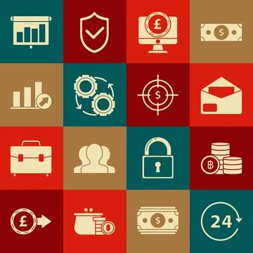 Set Clock 24 hours, Gear and arrows as workflow process concept, Presentation Stock Illustration