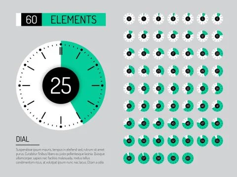 Set clock dial timer Stock Illustration