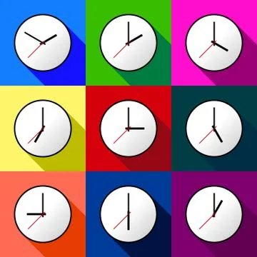 Set clock icon Vector illustration design EPS10 Stock Illustration