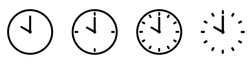 Set of clock icons Stock Illustration
