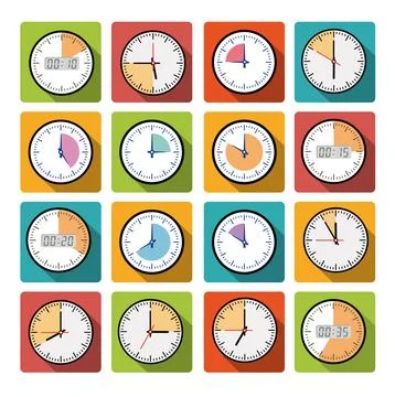 Set clock with the timer 스톡 일러스트