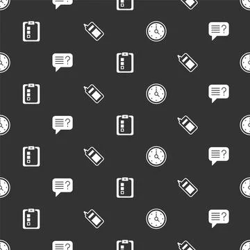 Set Clock, Unknown search, Online quiz, test, survey and Mobile phone on se.. Stock Illustration