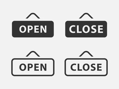 Set of close and open icon vector sign. Cancel symbol web design. Error, deni Stock Illustration