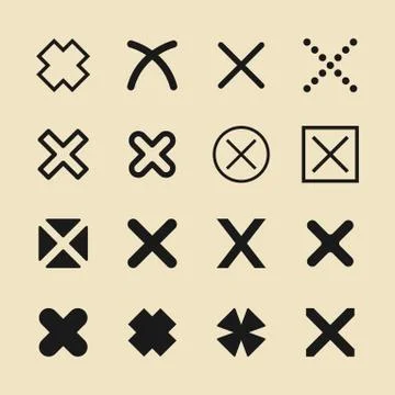 Set of close icons, vector close pictogram Иллюстрация