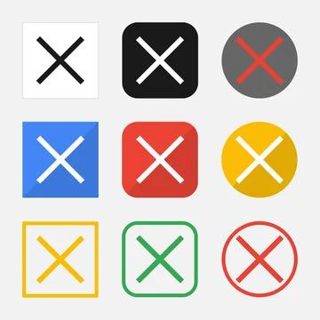 Set of close icons for your web site or mobile app Stock Illustration