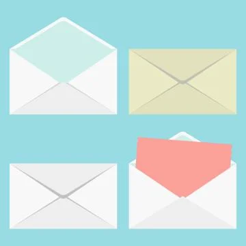 Set of closed and open envelopes Stock Illustration