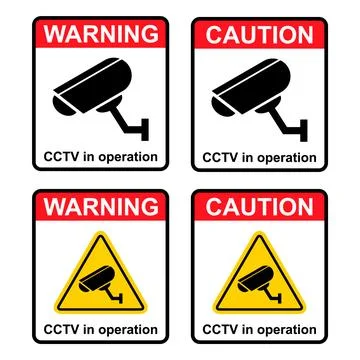 Set of closed circuit television camera icon, CCTV video protection, vector i Stock Illustration