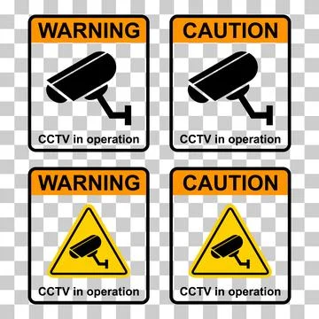 Set of closed circuit television camera icon, CCTV video protection, vector i Stock Illustration