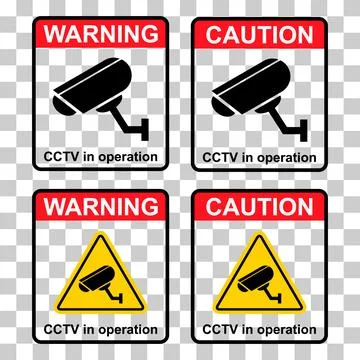 Set of closed circuit television camera icon, CCTV video protection, vector i Stock Illustration