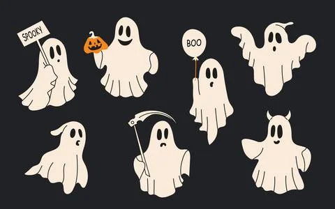 Set of cloth Ghosts Stock Illustration
