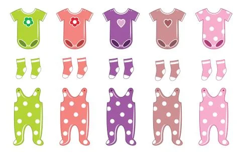 Set of clothes for a baby Stock Illustration