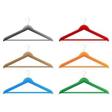 Set Clothes hanger icon. Vector policy Stock Illustration