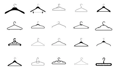 Set of the Clothes Hanger Silhouette Illustrazione stock