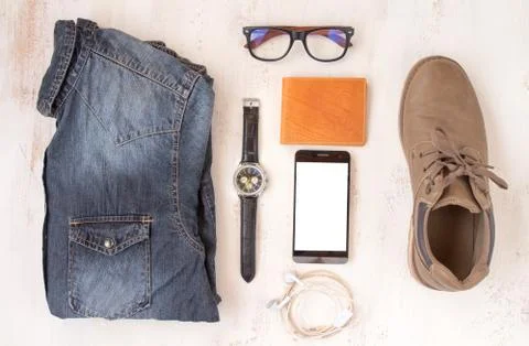 Set of clothes for men Stock Photos