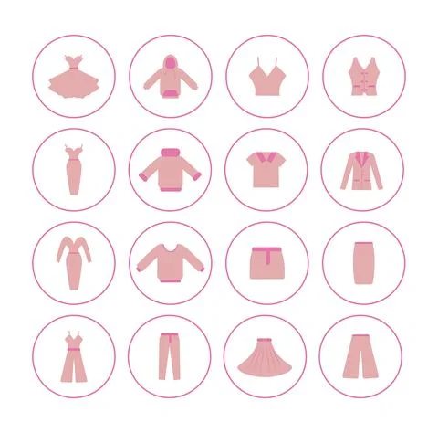 A set of clothes in pink colour 스톡 일러스트