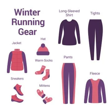 Set of clothes for winter running Stock-Illustration