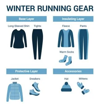 Set of clothes for winter running Stock Illustration