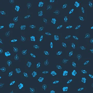 Set Cloud 5G network, , Smart watch and Antenna on seamless pattern. Vector Stockillustratie