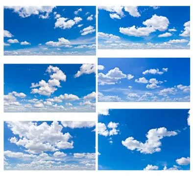 Set of cloud and blue sky Stock Photos