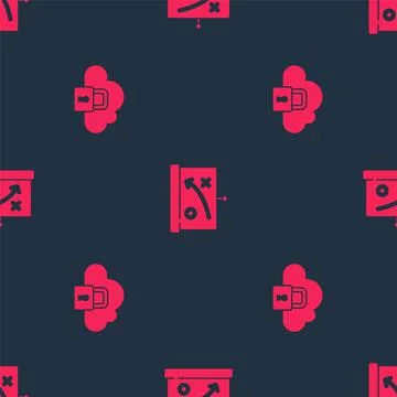 Set Cloud computing lock and Planning strategy concept on seamless pattern Illustrazione stock