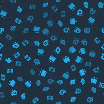 Set Cloud computing lock, FTP folder, Ringing alarm bell and Laptop with Illustrazione stock