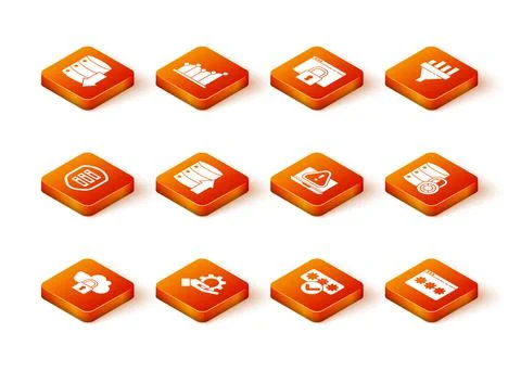 Set Cloud computing lock, Hand settings gear, Server with shield, Server, Data Illustrazione stock