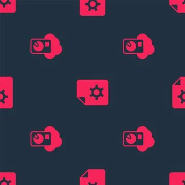Set Cloud database and Document settings on seamless pattern. Vector イラスト素材