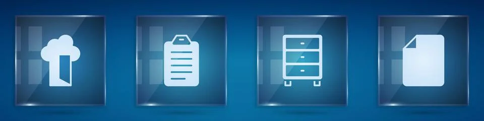 Set Cloud database, To do list or planning, Archive papers drawer and File Illustrazione stock