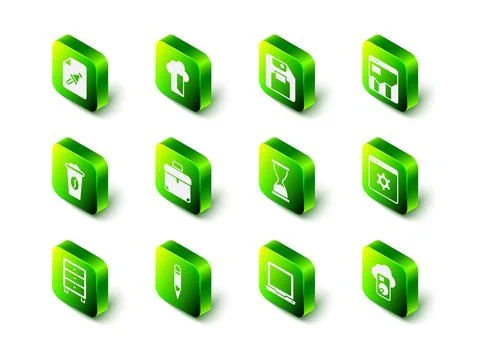 Set Cloud database, Floppy disk, Graph chart infographic, Browser setting, Old Illustrazione stock