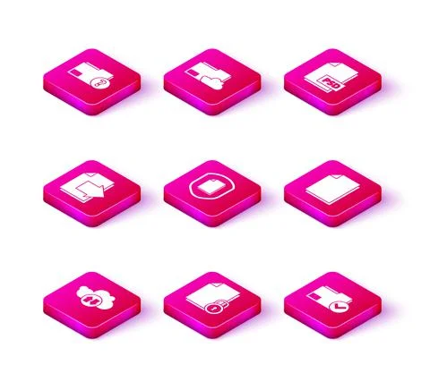 Set Cloud download and upload, Document lock, Next page arrow, protection イラスト素材