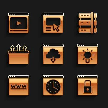 Set Cloud download, Browser window, Secure your site with HTTPS, SSL, Serve.. イラスト素材