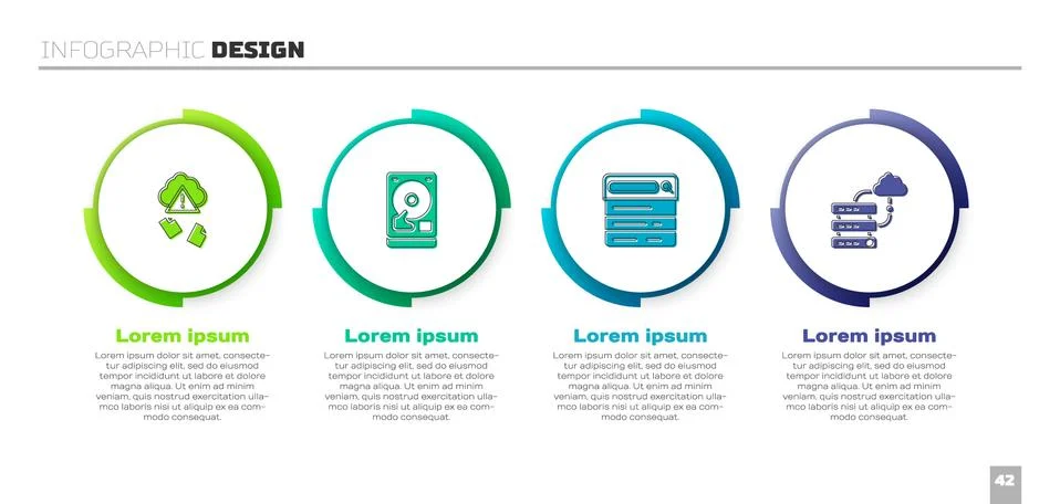 Set Cloud hacking, Hard disk drive HDD, Search engine and Network cloud Stock Illustration