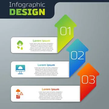 Set Cloud hacking, technology data transfer and . Business infographic template Illustrazione stock