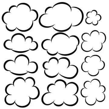 Set of cloud icons. Design elements for poster,card, banner, flyer. Vector il Stock Illustration