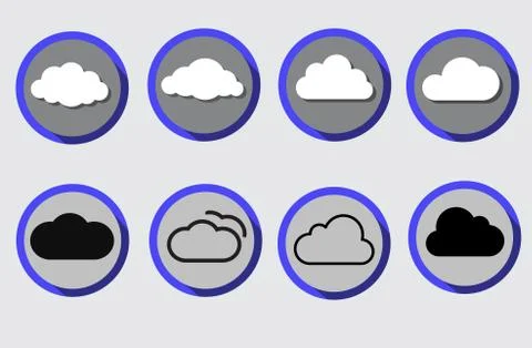 Set of Cloud icons with flat style vector illustration Stock-Illustration