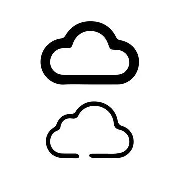 Set of Cloud Icons in a Grid Layout Stock Illustration