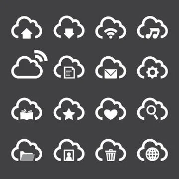 Set of cloud icons Stock Illustration
