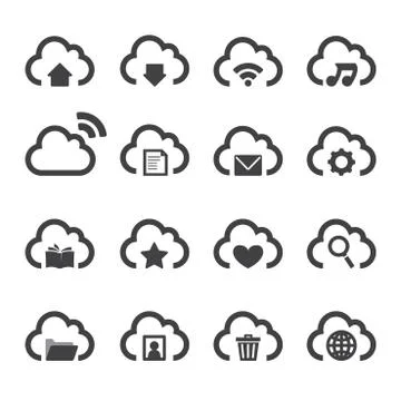 Set of cloud icons Stock Illustration