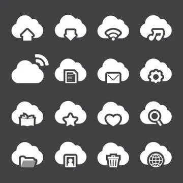 Set of cloud icons Stock Illustration
