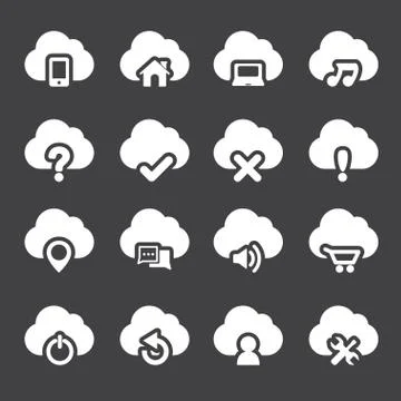Set of cloud icons Stock Illustration