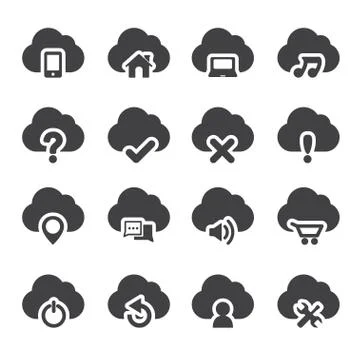 Set of cloud icons Stock Illustration