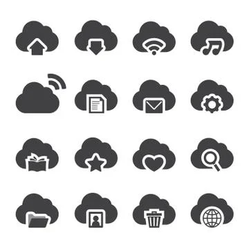 Set of cloud icons Stock Illustration
